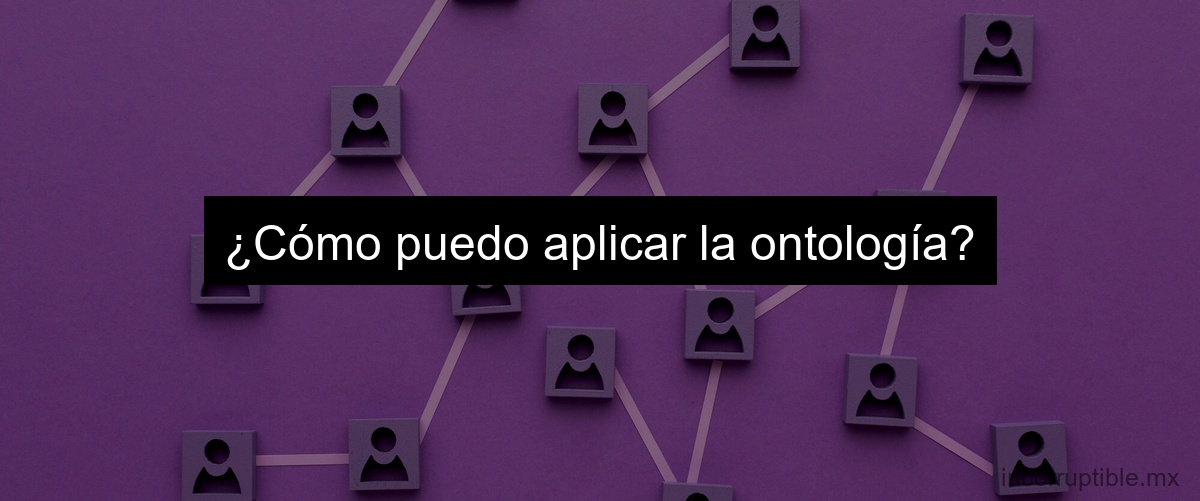 ¿Cómo puedo aplicar la ontología?