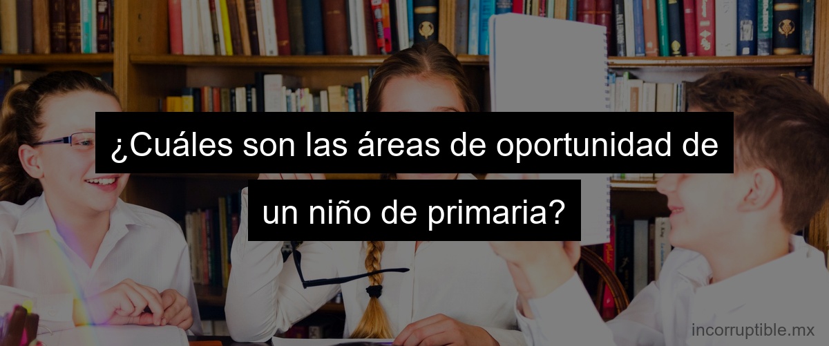 ¿Cuáles son las áreas de oportunidad de un niño de primaria?