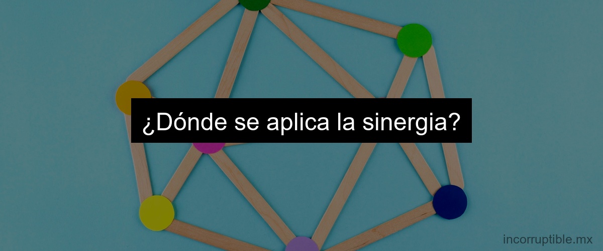 ¿Dónde se aplica la sinergia?