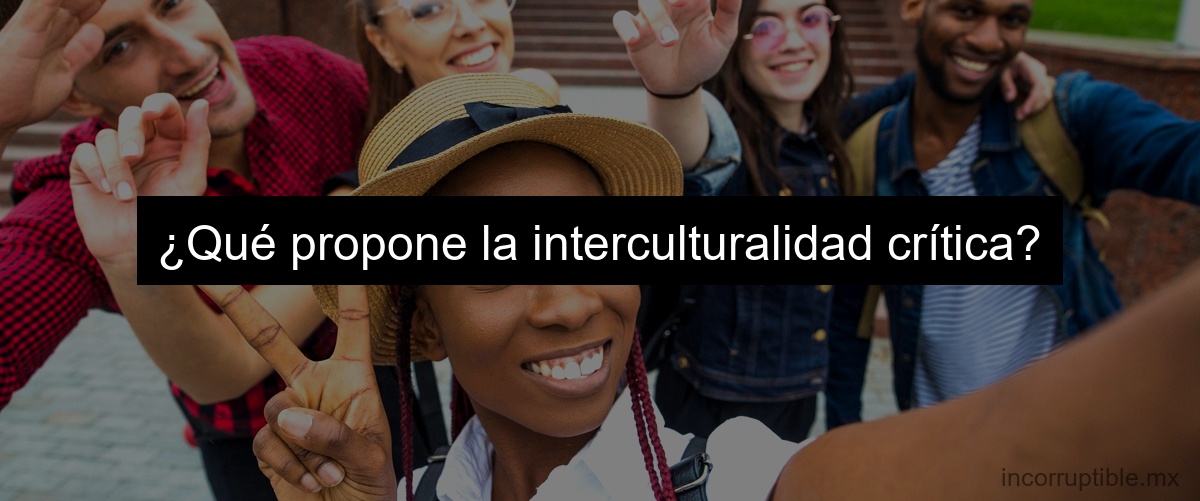 ¿Qué propone la interculturalidad crítica?