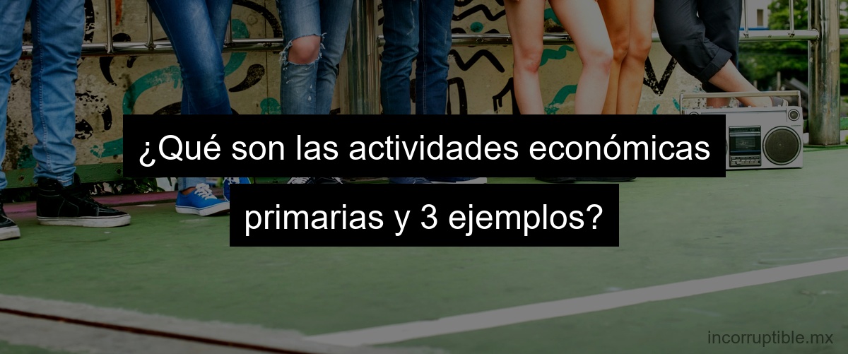¿Qué son las actividades económicas primarias y 3 ejemplos?